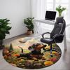 1pc Floral Garden Dachshund Chair Carpet for Office Machine Washable Rug for Office, Good Gift for Family or Friends Yy251225241