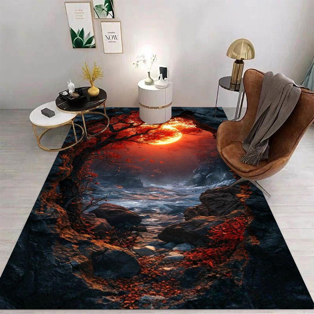 3D Cave Scenery Ocean Scenery Floor Mat Living Room Bedroom Kitchen Bathroom Home Decor Gifts Beach Carpets Room Home Decoration