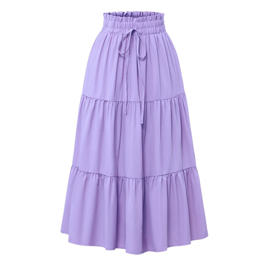 Women'S Boho Vintage Floral Print Maxi Skirt Elastic High Waist Pleated Flowy A Line Long Skirts Toddler Fall Falda Short