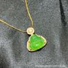 Grade A Chalcedony Agate Jadeite Smiling Buddha Pendant in S925 Silver, High Ice Green, Full Diamond with Mesh Design.