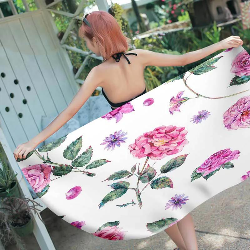Summer Tropical Animal Beach Towel Flamingo Bird Bath Towel Sport Travel Gym Yoga Spa Towels Microfiber Quick Dry Swimming Cover