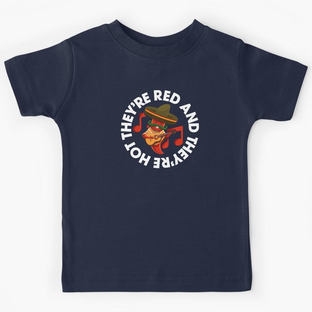 Spicy Music Lover: Funny Red Hot Chili Pepper Playing A Guitar Kids T-Shirt 100