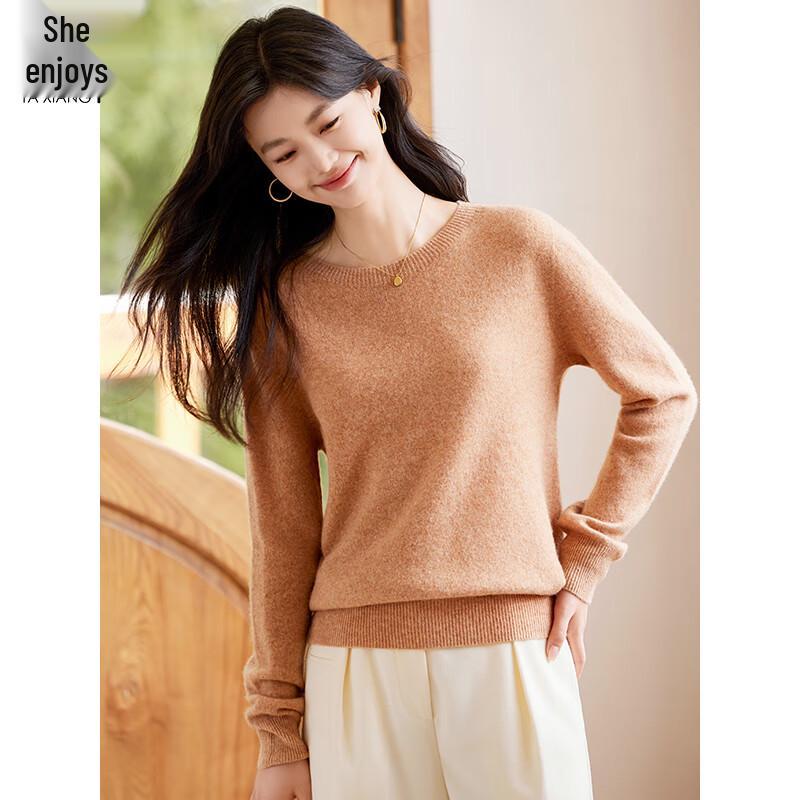 Damen 100% Reine Wolle Rundhals-Pullover