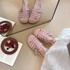 2025 height increase outer wear Roman style women's shoes summer hollow breathable bag head soft sole semi-drag cool slippers Birken slippers