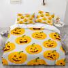 Halloween Duvet Cover Pumpkin Lantern Cartoon King Queen Twin Size Polyester Bedding Set For Kids Boys Girls Teens Bedroom Decor