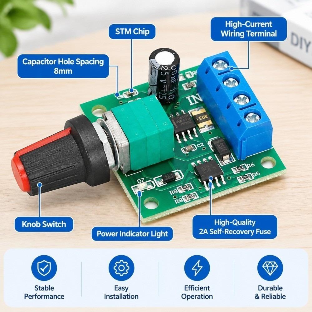 2pcs / 6pcs 1803BK 1803B PWM Speed Controller 2A 30W Electric Motor Controller For Tools