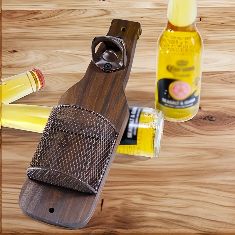 A Wall-Mounted Bottle Opener And Beer Cap Collector Box Suitable for Various Settings Like Home Bars