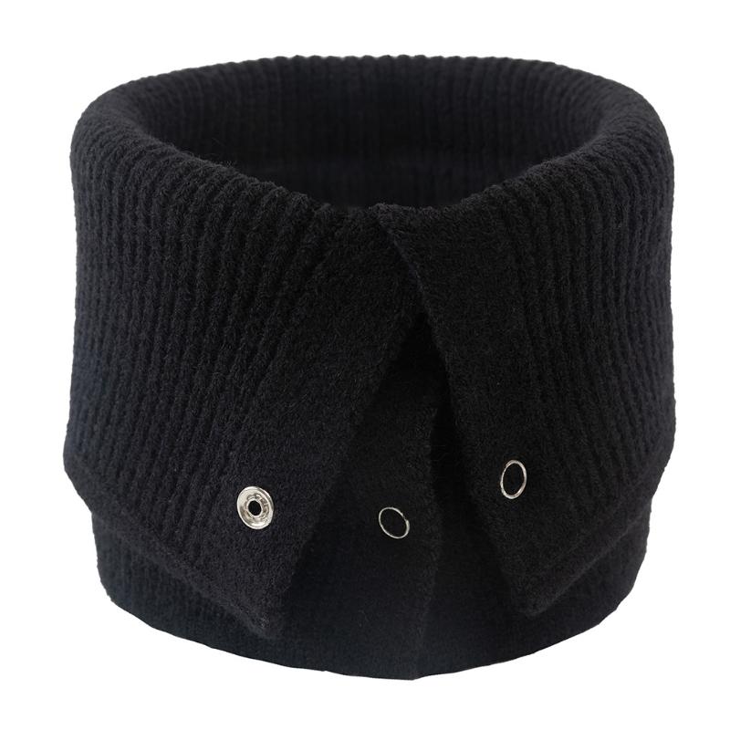 Collar Scarf Neck Warmer With Button Closure Knitted Scarf For Women Wool Scarf Neckerchief Decorative Scarf Neck Warmer