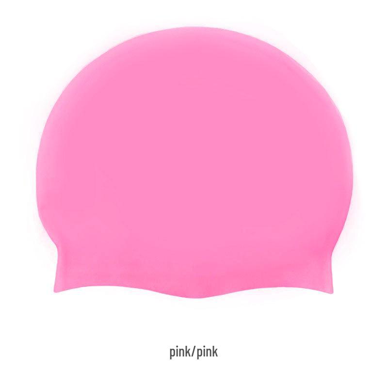 Silicone Swim Cap for Adults & Kids - Solid Color, Waterproof, Customizable Logo