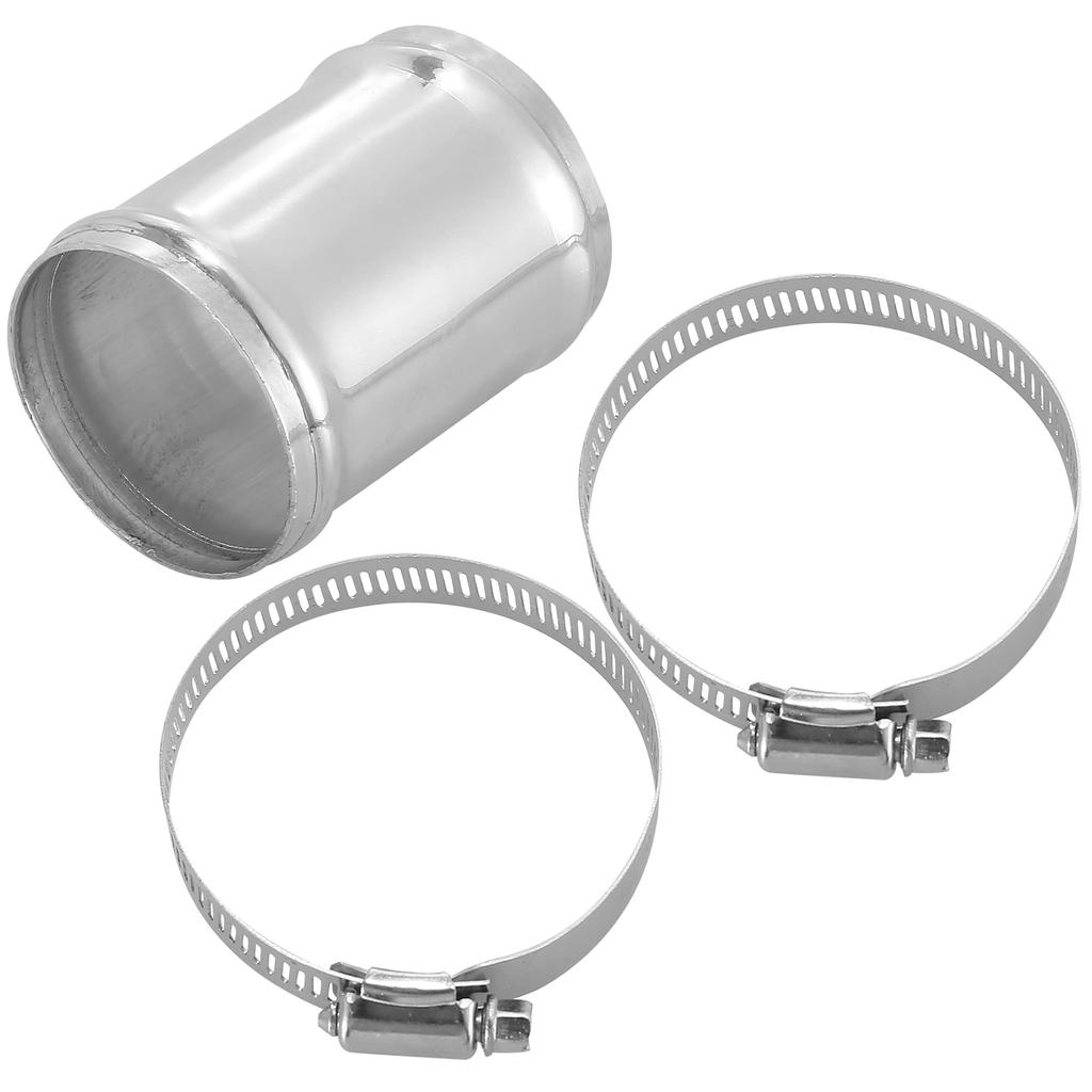 X AUTOHAUX Hose Joint Pipe Set with 2 Clamps Aluminum Alloy 57mm Outer Diameter 76mm Length