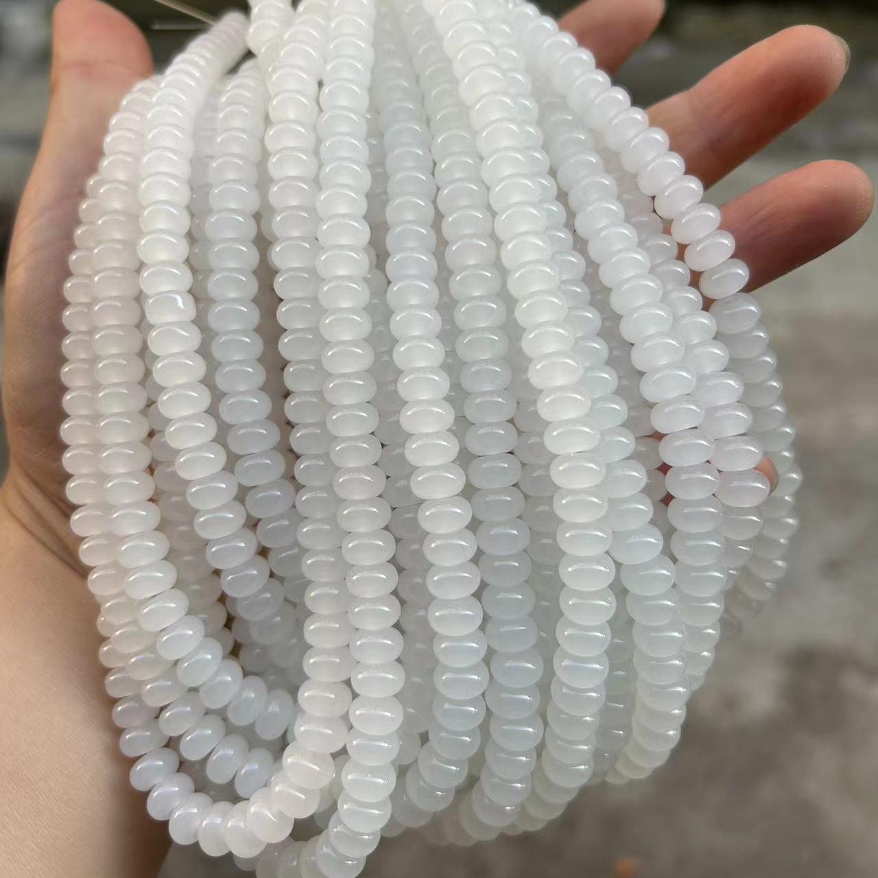 

Стеклянные бусины-разделители Абакус 5x8 мм - Однотонные, Перфорированные Аксессуары для бисероплетения DIY 38cm Strand / Approx. 75 pcs