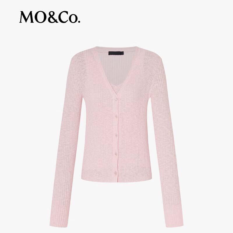 MO&Co. Women's Bamboo Texture Knit Cardigan & Vest Set