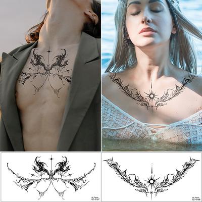 Juice Herbal Tattoo Sticker Waterproof Angel Wings Temporary Tattoo Sticker Tattoo