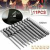 11pcs 100mm /12pcs 50mm 1/4" Hex Bits Driver Tamper Proof Security Drill Magnetic Bit Set Torx Screwdriver Flat Head