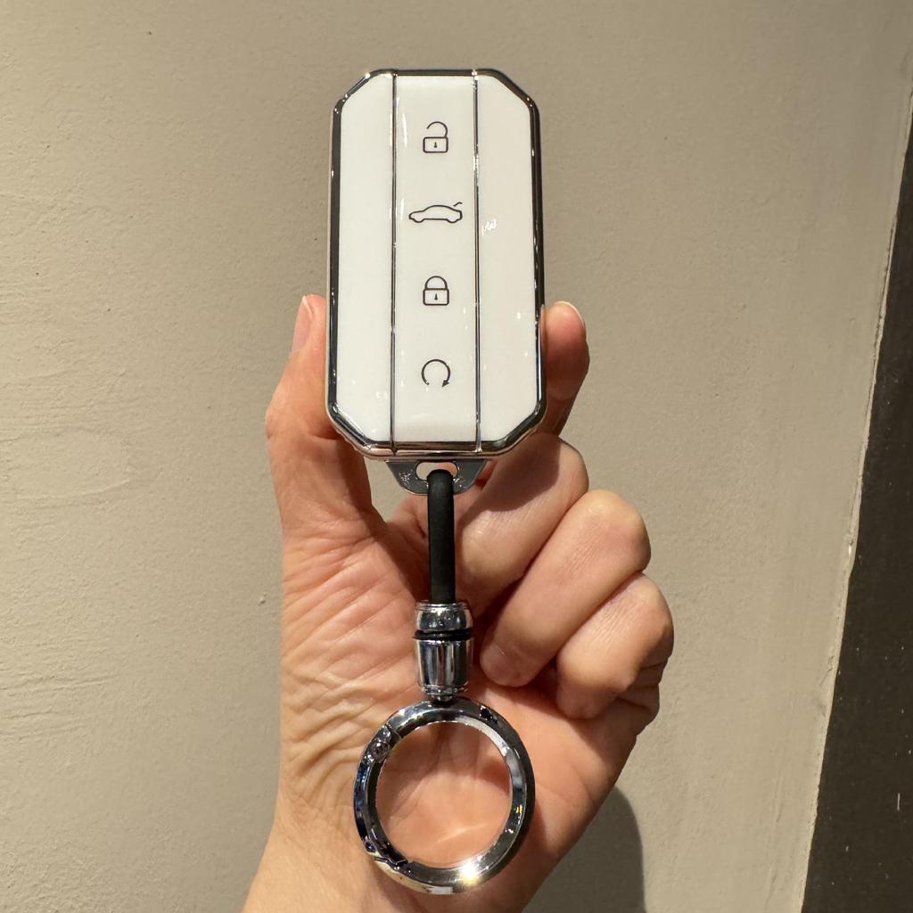 Full Coverage Silver Edge Protective Key Shell for Chery Omoda/Jaecoo, Fits 25 Models