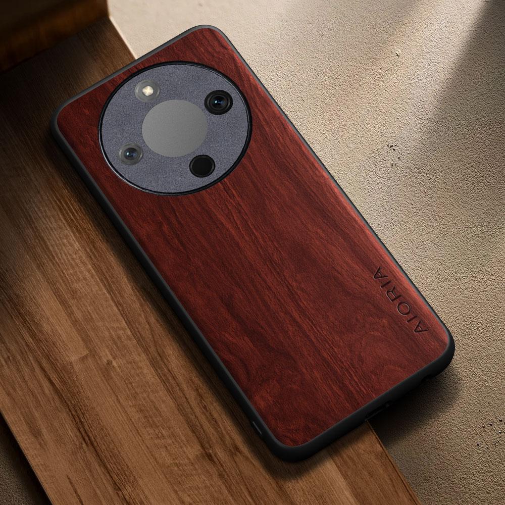 Case For Honor X9D X9C X9B X9A X8C X8B X8A X7D X7C X7B X7A X6C X6B X6A X5B Capa Funda Wooden Pattern Pu Leather Cover Coque