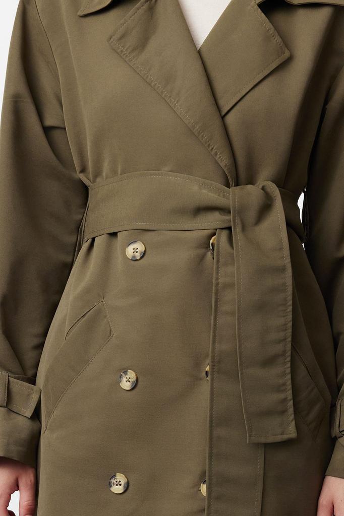 Women's Fashion Mink Belted Windbreaker Detailed Water Repellent Long Trench Coat