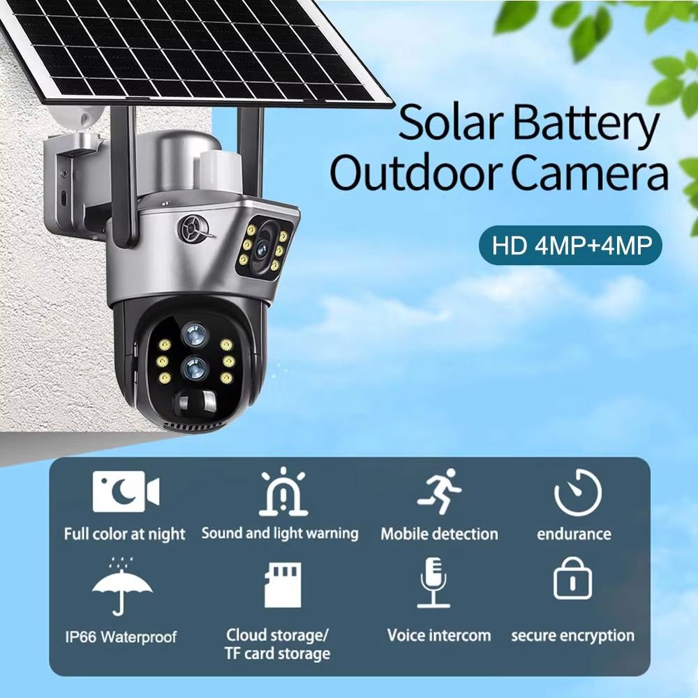 LS VISION 12MP 6K Solárna batériová kamera Vonkajšia 10x Zoom Trojitý objektív PTZ WiFi Dohľadová kamera Bezpečnostná ochrana 4K 8MP Chytrá CCTV kamera