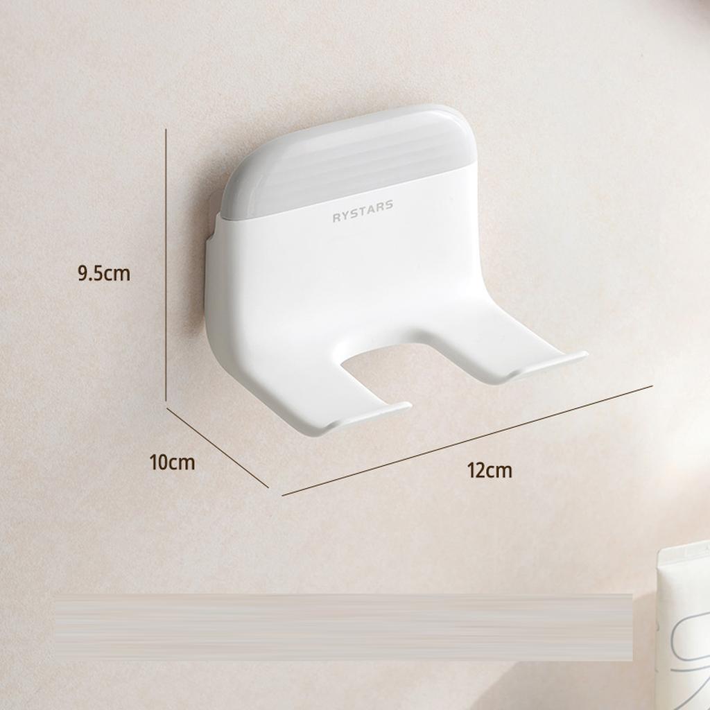 2 In 1 Wall Mounted Hair Dryer Holder No Drill Bathroom Organizer