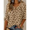 Plus Size Women's Round Neck Lace-up Bell Sleeve Mid-sleeve Shirt