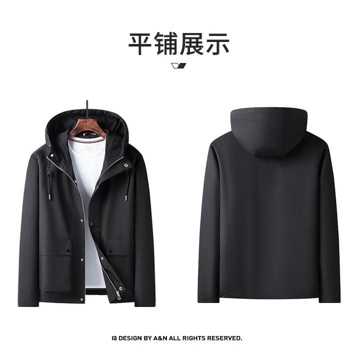 [Hooded Drawstring] Jovo Spring and Autumn Mid Length Sports and Leisure Fashion Jacket Jacket for Men