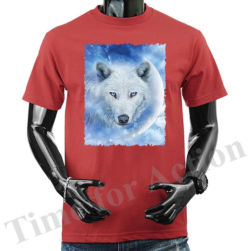 White Wolf Moon Wilderness Wildlife Animals Graphic T-shirt Unisex T-Shirt XXXXL