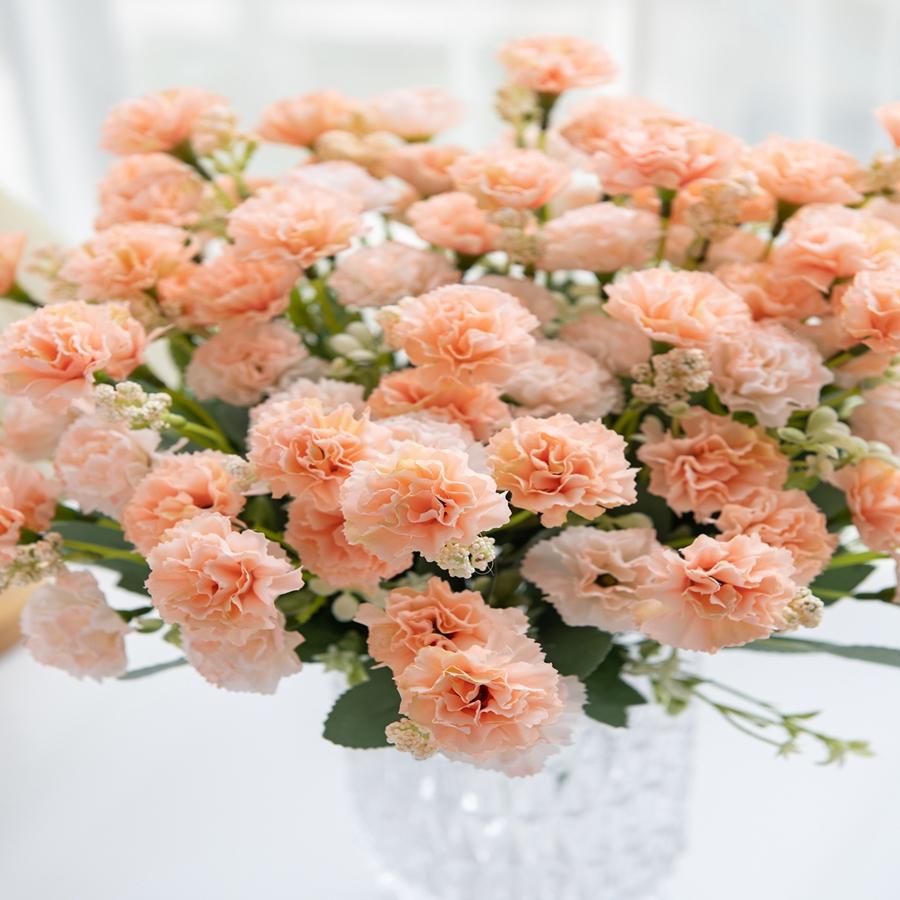 Fiori Artificiali 5 Rami 15 Teste Piccolo Garofano Per Arco Nuziale Decorazione Ghirlanda Festival Accessori Composizione Floreale per la Casa