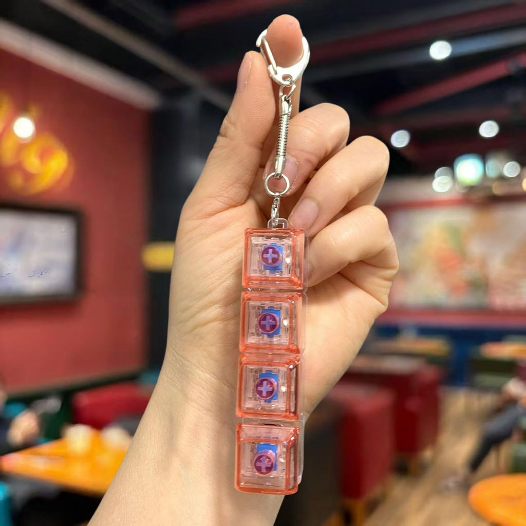 Popular Russian Key Keychain Transparent Fingertip Decompression Luminous Toy Mechanical Keyboard Car Key