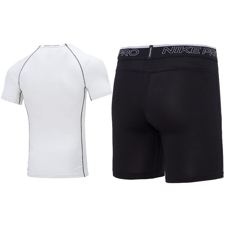 Nike Quick-Dry Short Sleeve T-Shirt Quick-Dry Knitted Shorts Sports Set Men Sports Set DD1918-010+DD1993-100