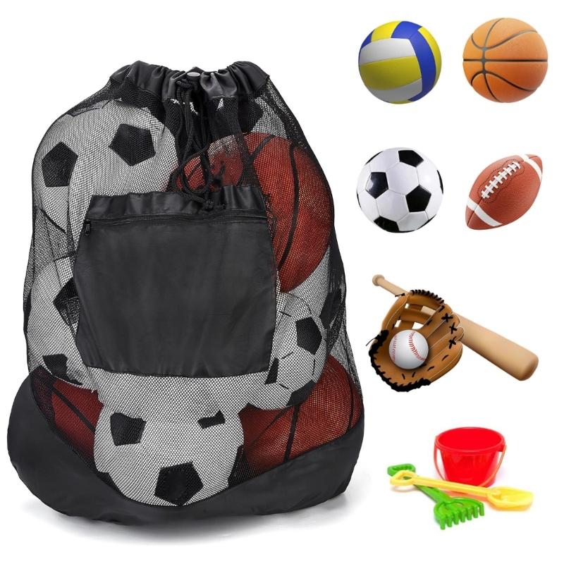 Large Size Mesh Sports Ball Storage Bag Durable Volleyball Ball Bag Basketball Carriers Football Storage Bag Easy to Us