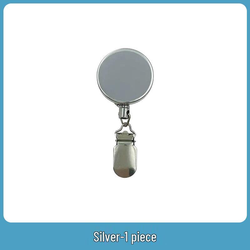 Retractable Multi-functional Keychain with Steel Wire and No-Punch Anti-Lost Towel Clip серебряный