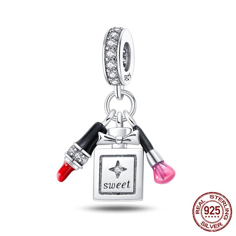 100% Copper Lipstick High Heels Bag Charms Fit Original Bracelet Jewelry Making For Women Gift