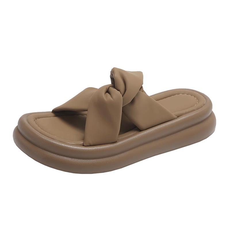 Thick-soled Cool Slippers for Women's Summer Wear 2025 New Fashionable Versatile Fairy Style with Skirt One-word Beach Shoes