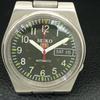 GENUINE VINTAGE SEIKO 5 AUTOMATIC JAPAN MENS GREEN COLOR DIAL WATCH a708595-1