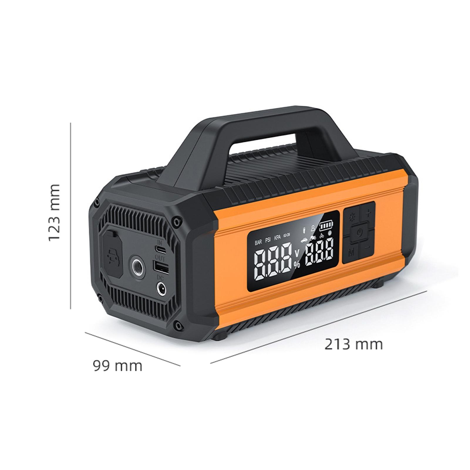 

Портативный автомобильный пусковой агрегат с воздушным компрессором 150PSI Портативный воздушный насос для автомобильных шин с 10000 мАч оранжевый