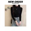 Spring and Autumn Winter Long Sleeve Sweater Women's Interior Tailored Bottom Shirt Half High Collar Korean Edition Knitted Shirt Women's Top