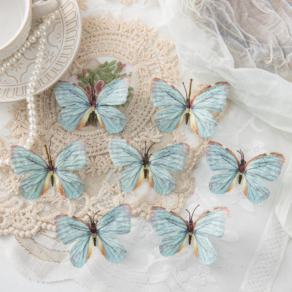 10/20PCS Artificial Fake Fluorescent Butterfly Home Room Decora Festival Wreaths Wedding Bridal Diy Accessories Headwear Brooch