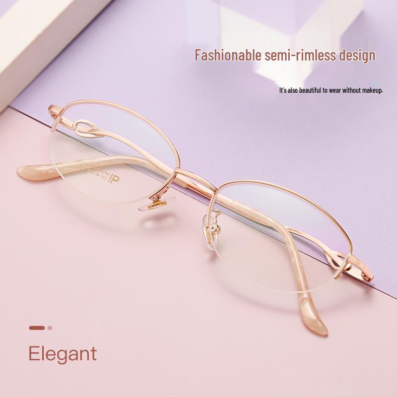 Danyang Glasses 3522X Semi-Rimless Ultralight Metal Alloy Prescription Eyeglass Frame