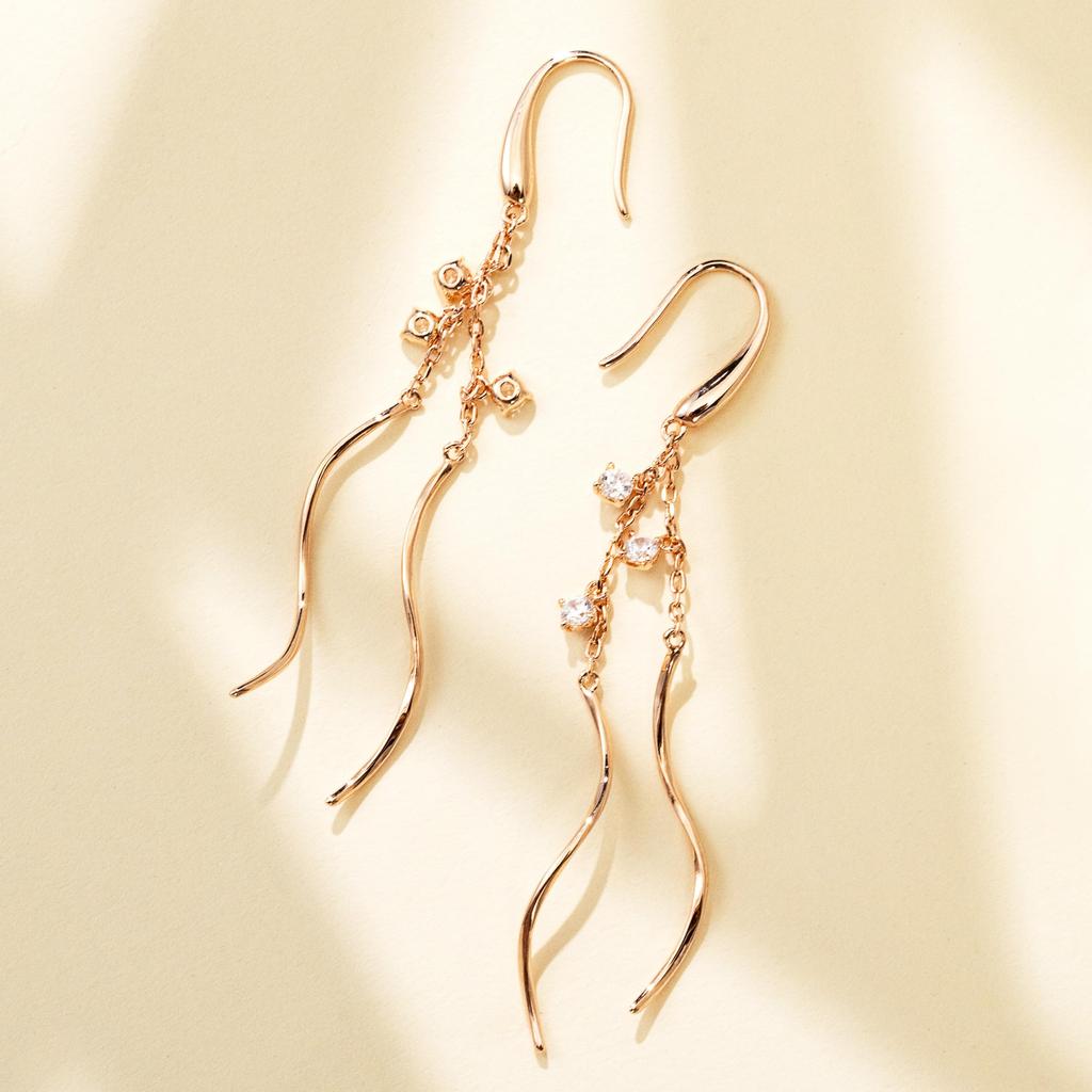 PHNIBIRD Hook Earrings for 18K Swinging 925 Pink Perfect for Birthday Women, Wave, Silver, Hypoallergenic, Gold, Wedding, Stylish, Cute, Long,