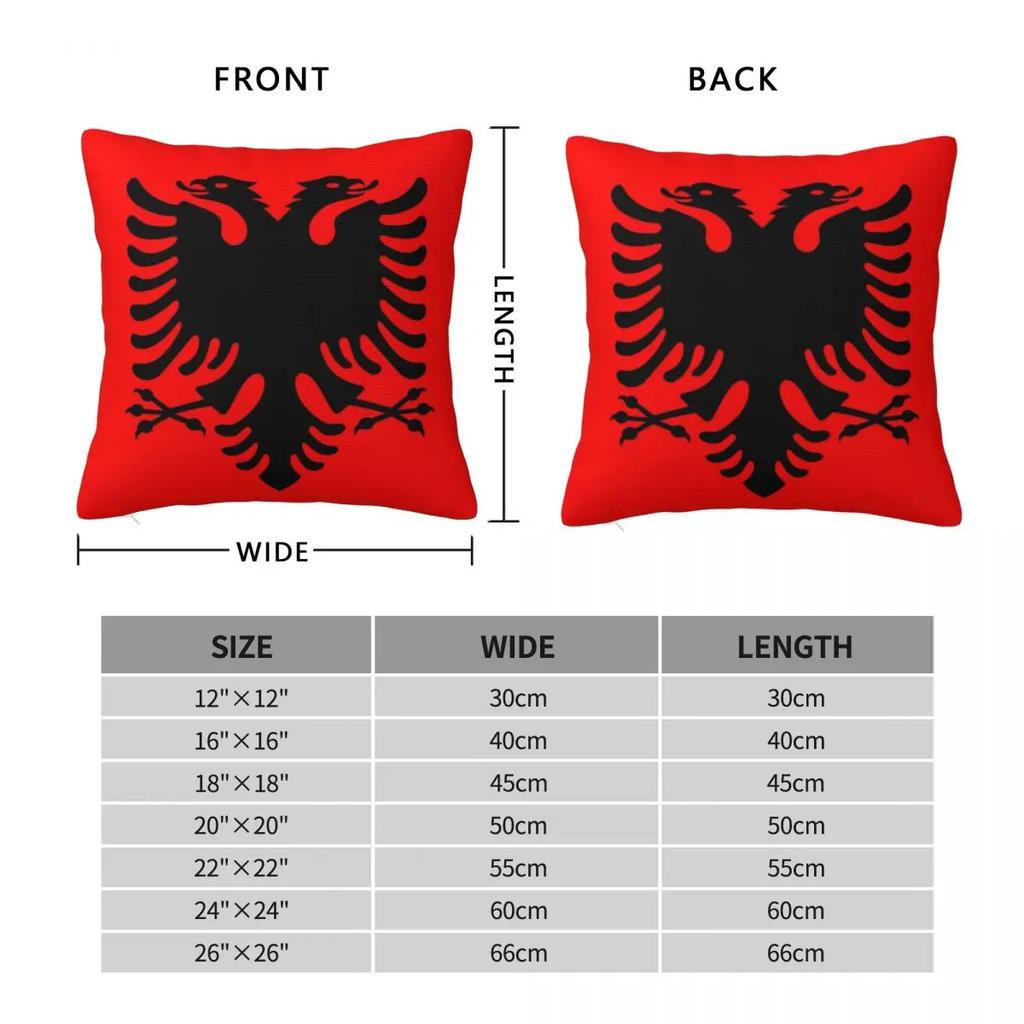 Albanian Flag Pillow Cover Red Cushion Cover Custom Pillow Case Funny Pillowcases For Sofa Home Decorative
