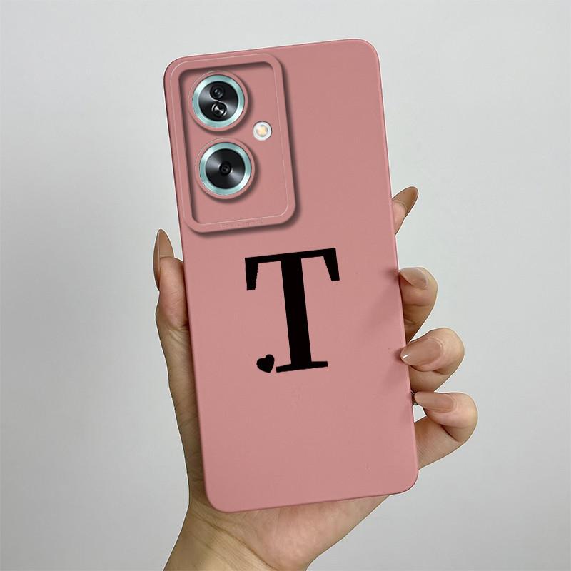 For Oppo A79 Case OPPO A79 5G Phone Case Oppo A79 Cover OPPO CPH2553 Cute Initial Letters Square Silicone Shockproof Back Cover