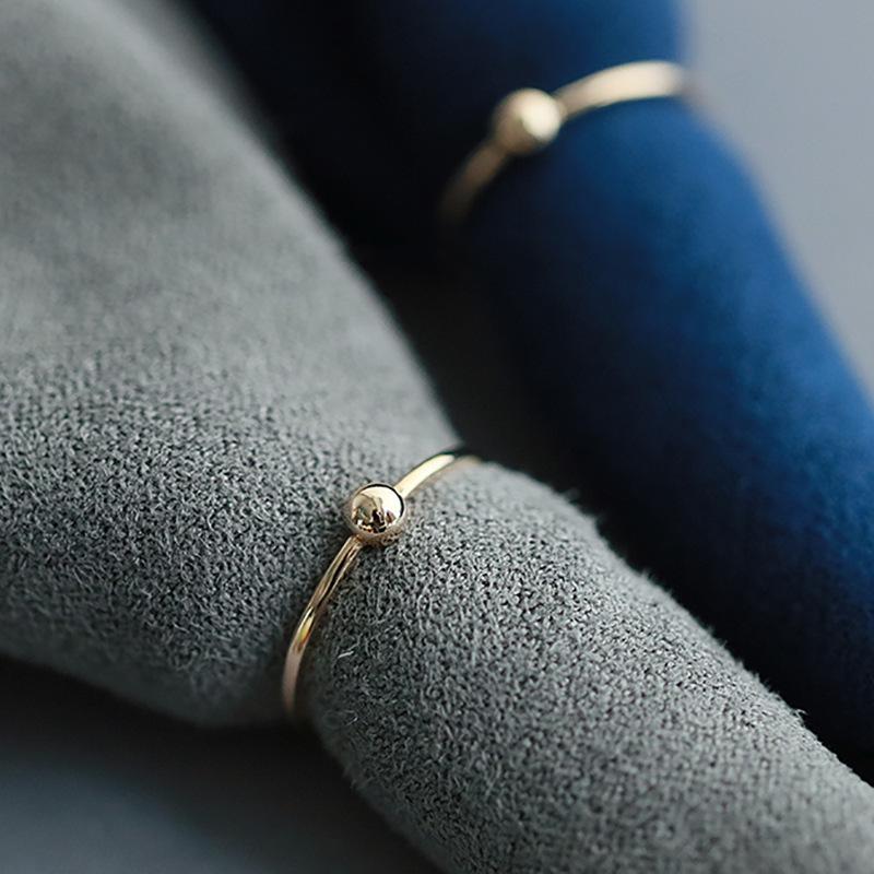 Bague Ouverte Coréenne Élégante en Argent 925 Blanc - Bague de Phalange Rose Empilable de Luxe Léger pour Femme