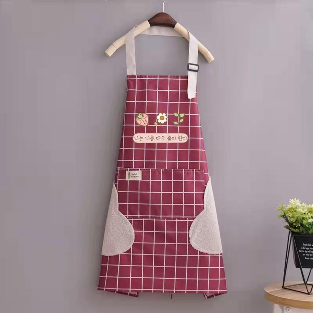 New Breathable Kitchen Apron Polyester Wear-resistant Chef Apron Korean Style Catering Work Clothes for Women Girl