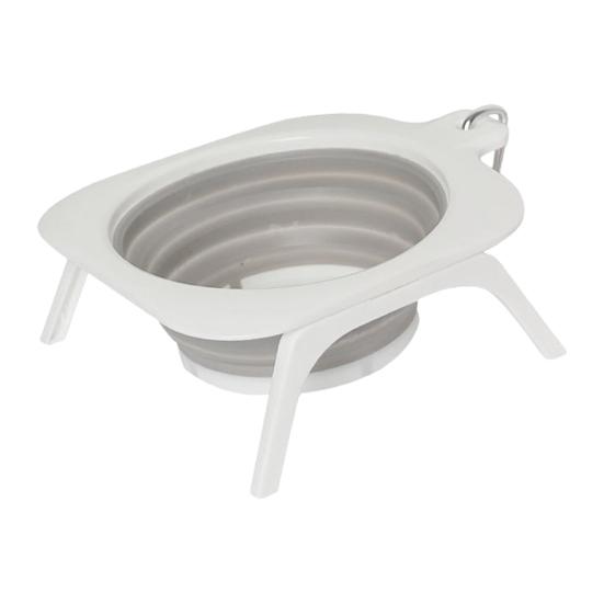 

Складная миска для собак с подставкой, легко моется, миска для корма и воды для домашних животных серый