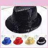 Trilby Sequin Hat Cap Sequinned Dance Party Costume Mj Jazz Fedora Performance