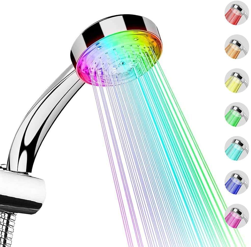 7 Color Changing Water Saving Handheld Shower Head Led Shower Head ABS Plastic