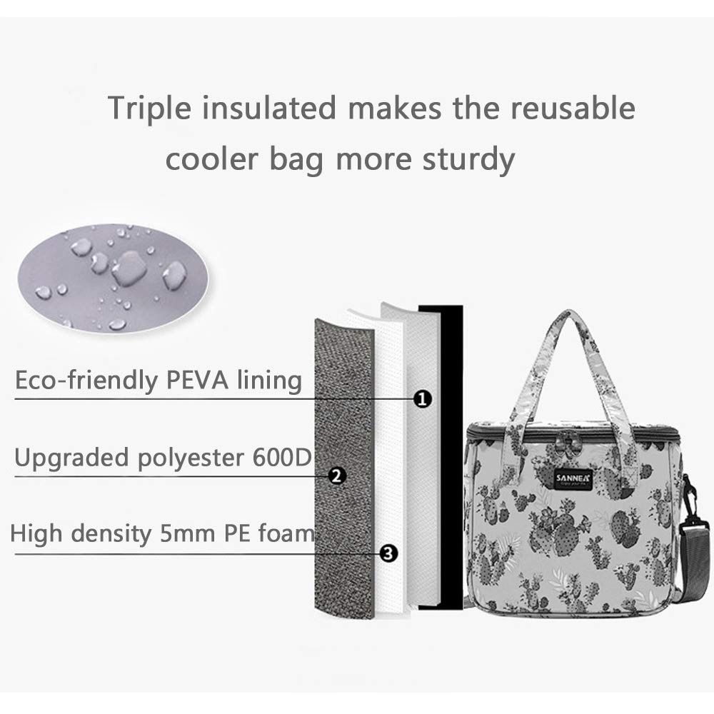 Cute Insulated Lunch Bags Reusable Thermal Lunch Box Portable Oxford Cooler Bag For Teens Adults Work School Outdoor