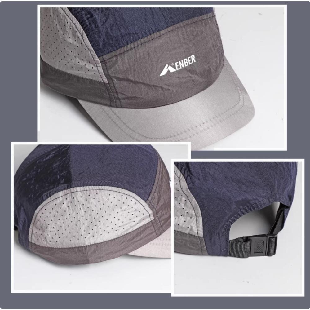 Short Brim Mesh Baseball Cap Unisex Quick-Dry Color Block Print Outdoor Hat for Sports Running Cycling