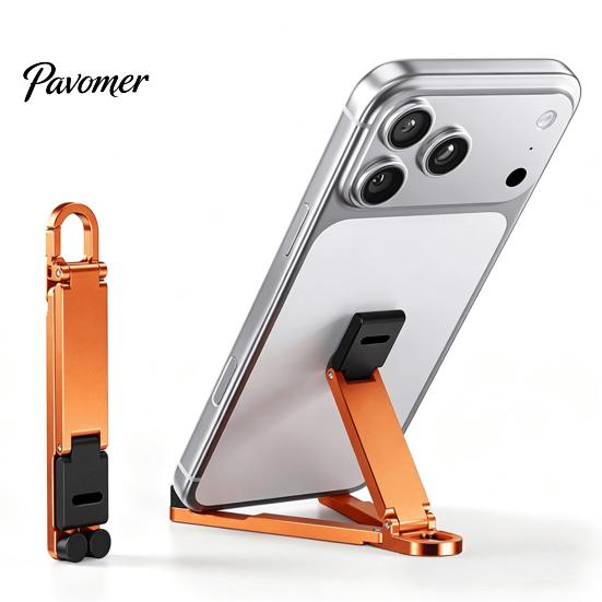 Cell Phone Stand Mini Foldable Keychain, Portable Holder for Pocket Desk, Home Office Travel Desk Accessory