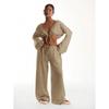 **2025 Summer Women's Solid Color Casual Loose Pants – European and American Style**